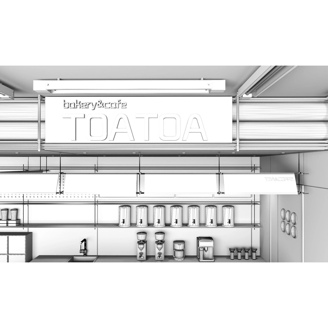 Coffee Shop 3D Model – Modern Interior Design, FBX & OBJ Formats - View 22