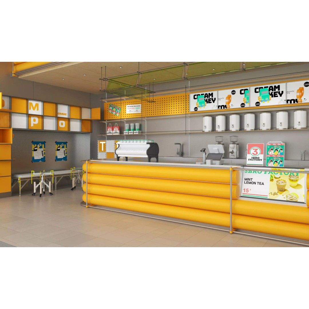 Coffee Shop 3D Model – Modern Interior Design, FBX & OBJ Formats - View 7