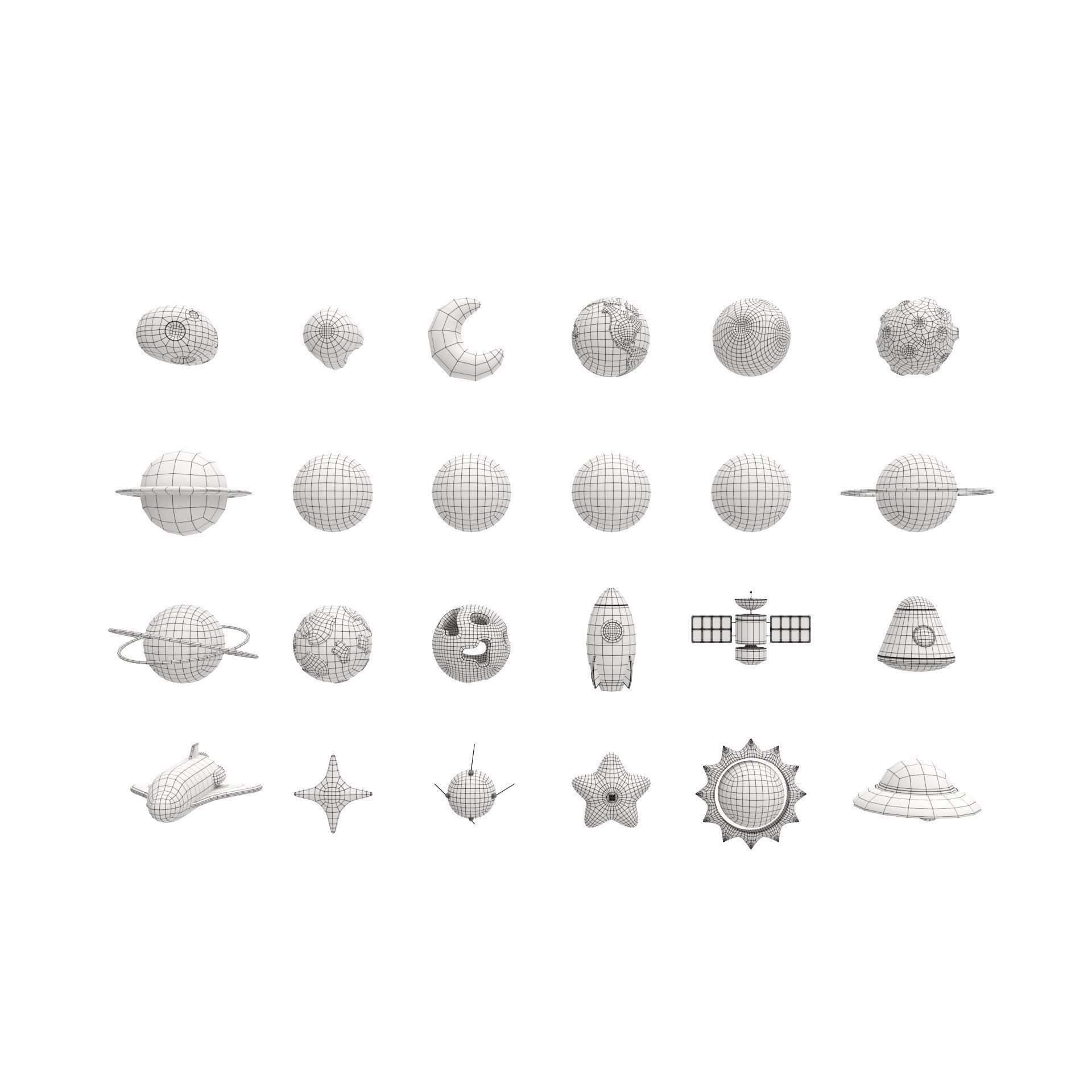 Cartoon Space Pack - Low-Poly Game-Ready 3D Model