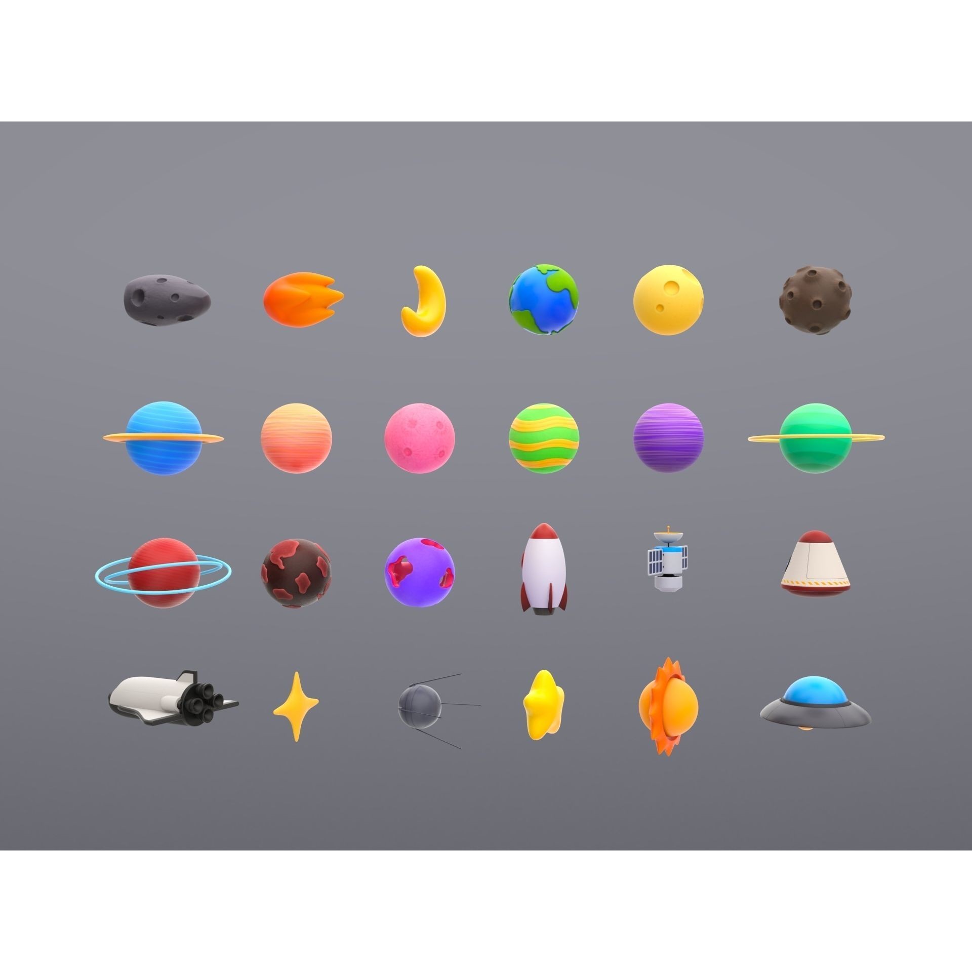 Cartoon Space Pack - Low-Poly Game-Ready 3D Model - View 6