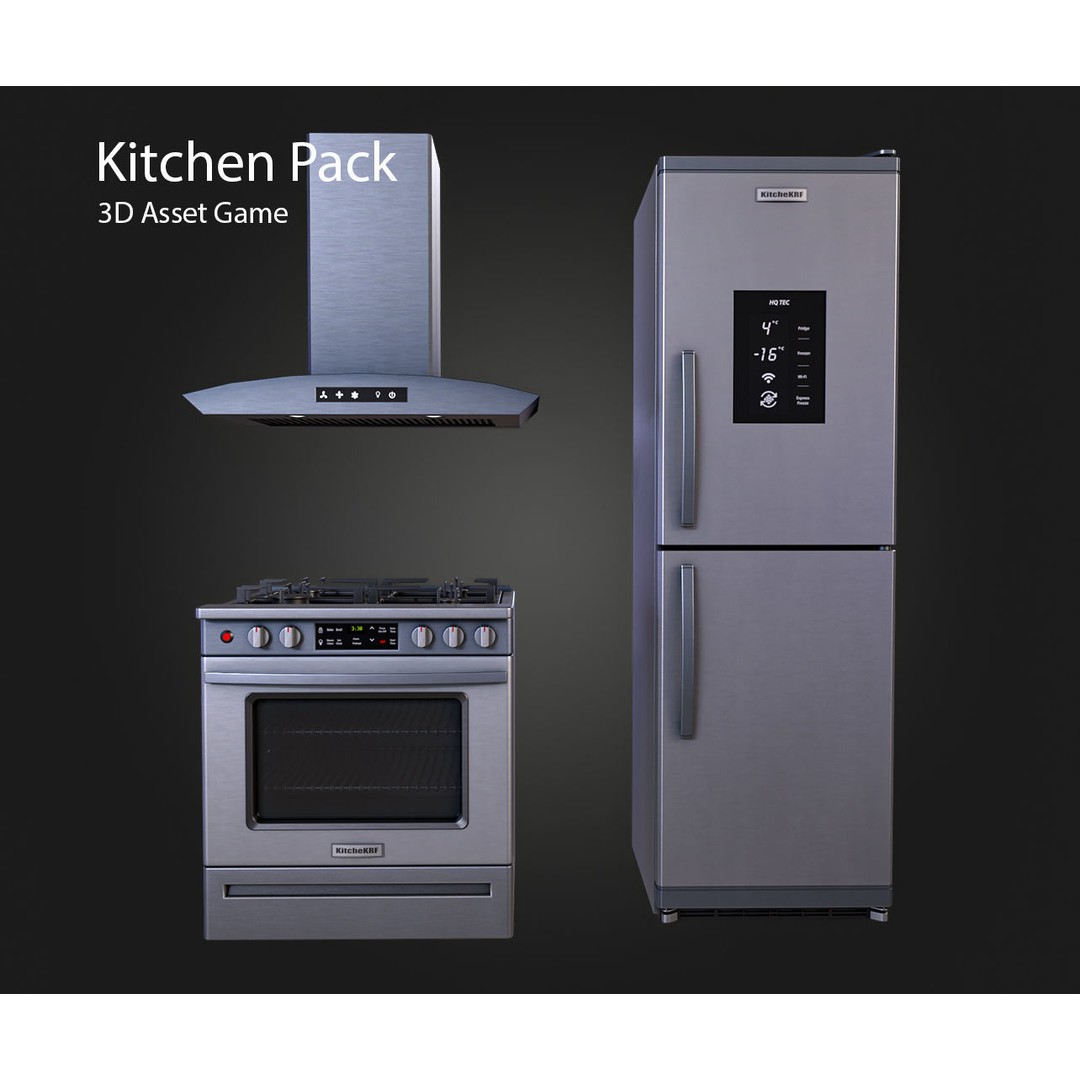 Kitchen Appliances 3D Model – Low Poly Game Ready, PBR Textures - View 4