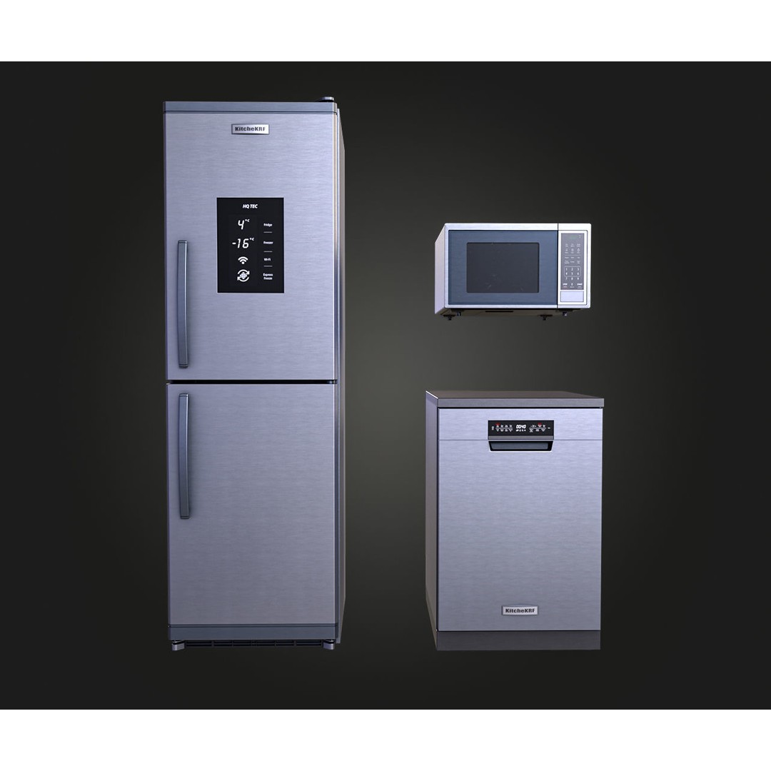 Kitchen Appliances 3D Model – Low Poly Game Ready, PBR Textures - View 5