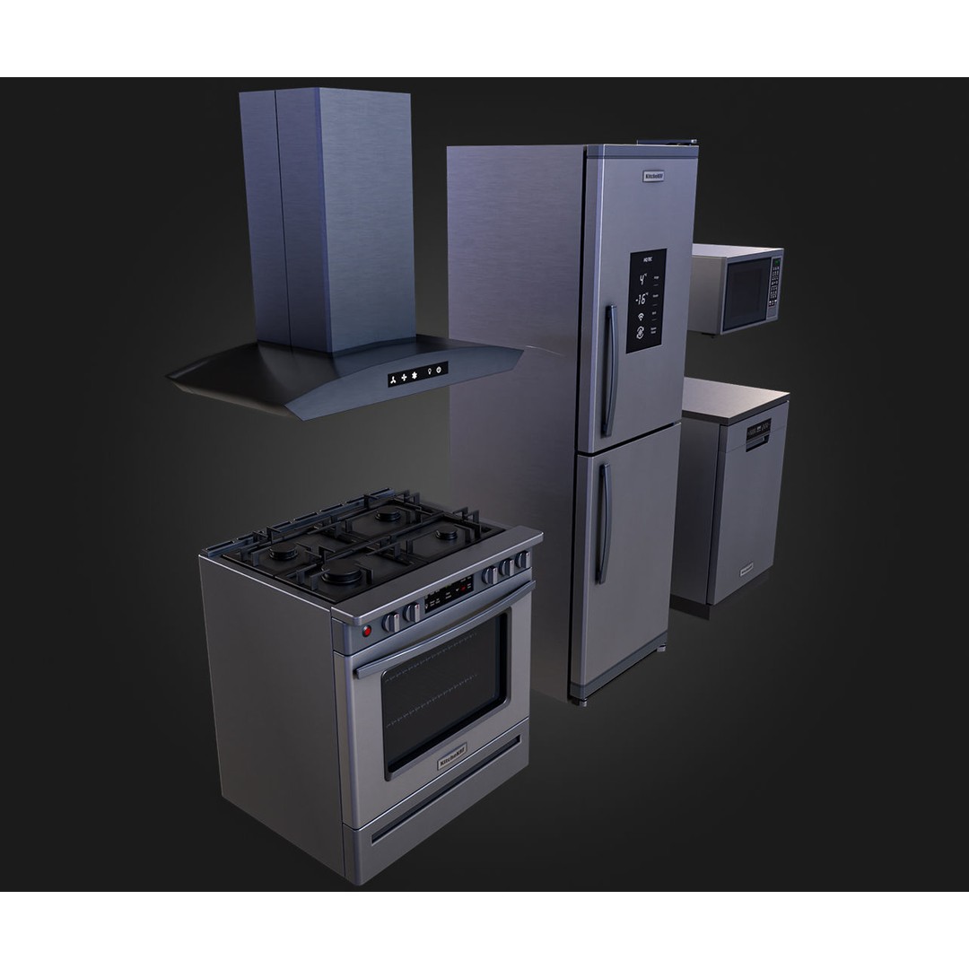 Kitchen Appliances 3D Model – Low Poly Game Ready, PBR Textures - View 6