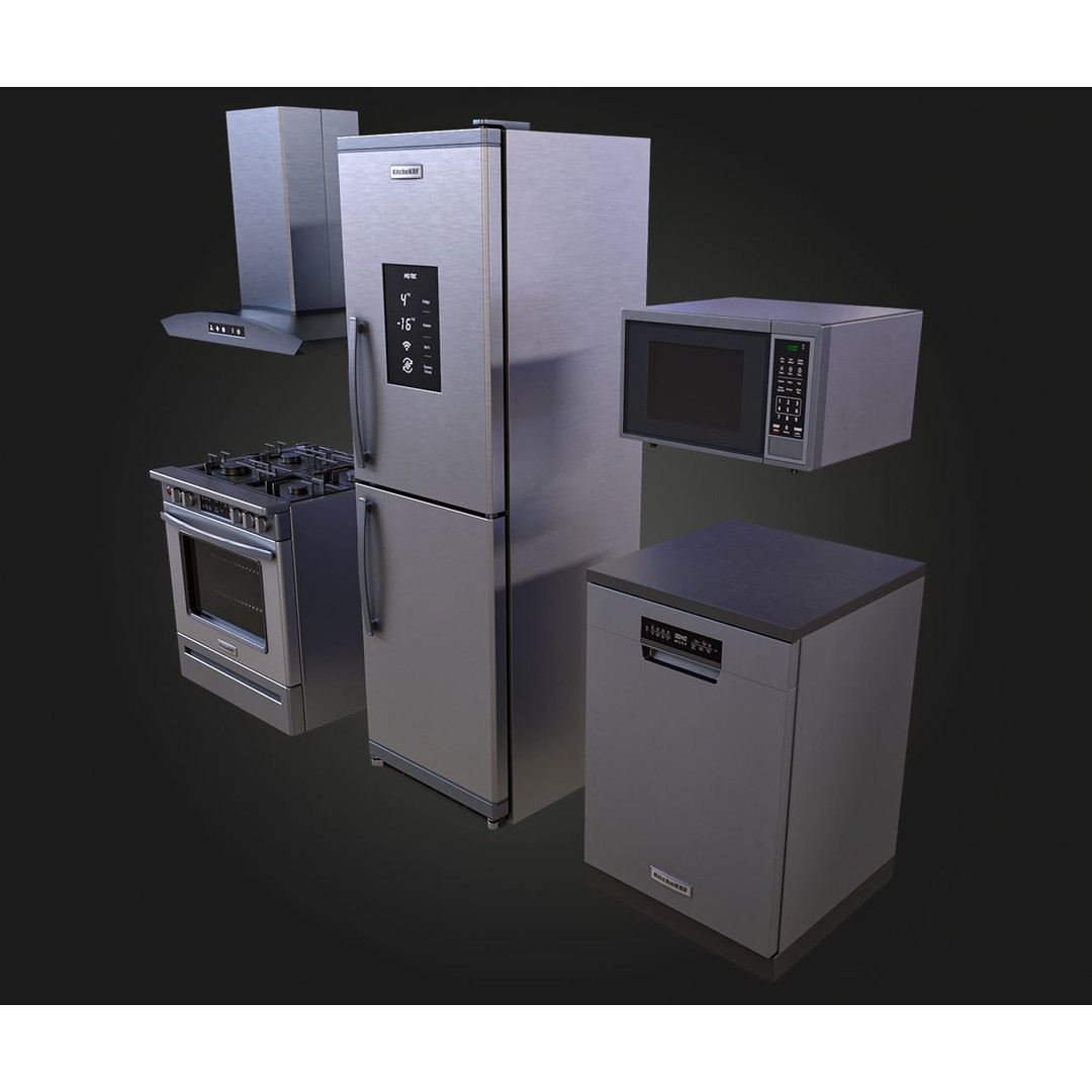 Kitchen Appliances 3D Model – Low Poly Game Ready, PBR Textures - View 7