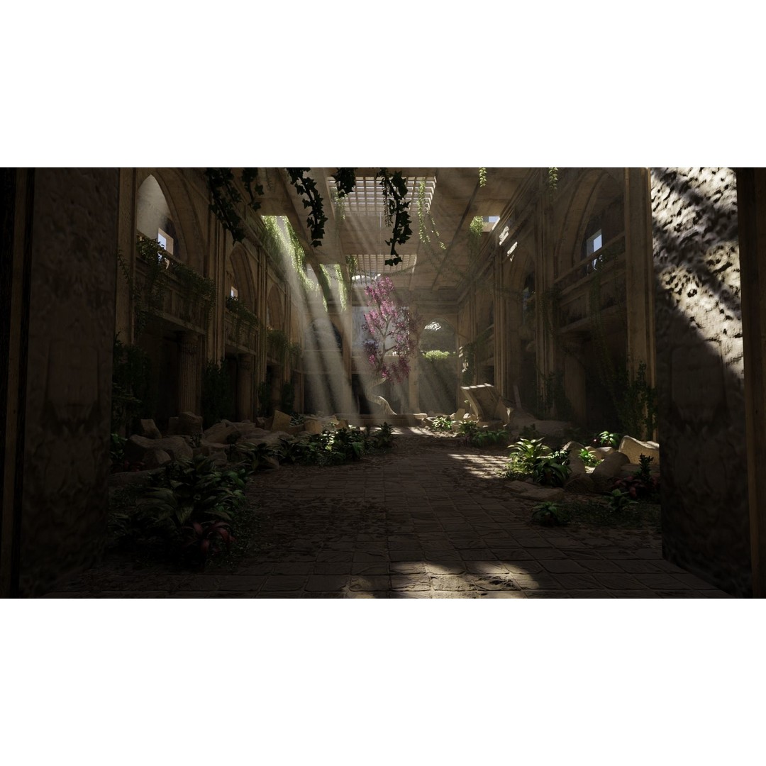 Sacred Tree Scene 3D Model – High Poly Game Asset, Blender, FBX, OBJ - View 8