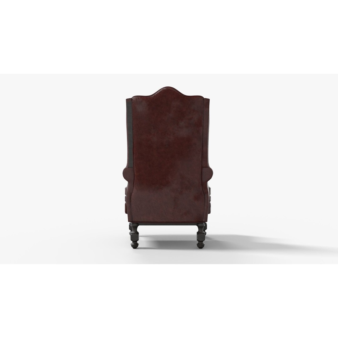 Victorian Armchair 3D Model – Low Poly Game-Ready Asset, FBX - View 6