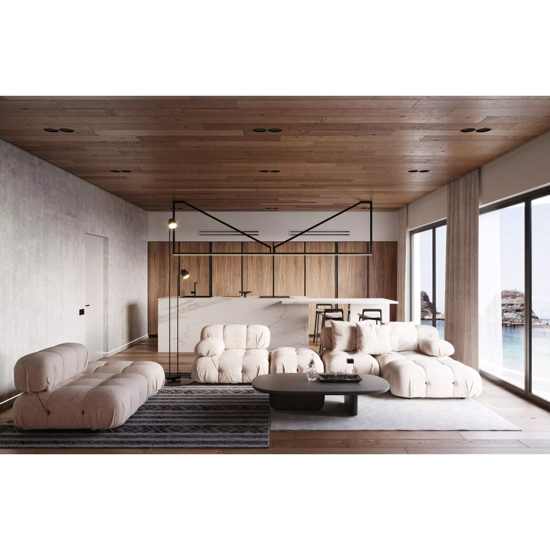 Modern Living Room 3D Model – Casual Interior, FBX, OBJ, Game-Ready - View 2