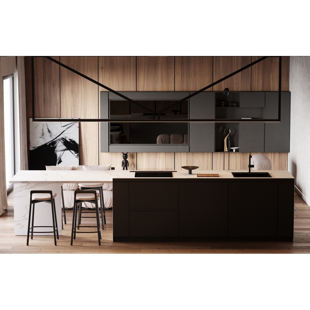 Modern Living Room 3D Model – Casual Interior, FBX, OBJ, Game-Ready - View 4