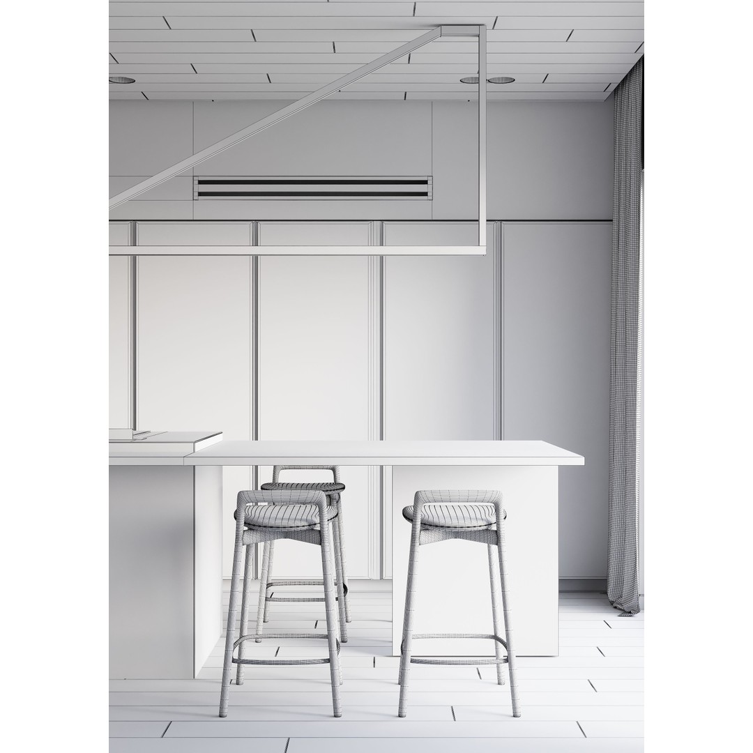 Modern Living Room 3D Model – Casual Interior, FBX, OBJ, Game-Ready - View 8