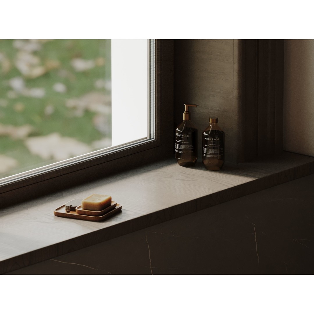 Stone Bathroom 3D Model – Cozy Interior Scene with Textures