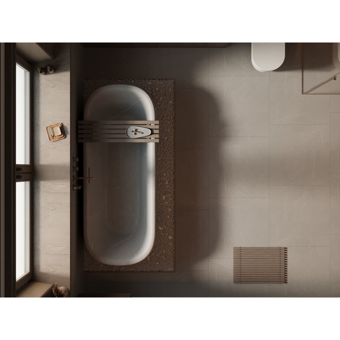 Stone Bathroom 3D Model – Cozy Interior Scene with Textures - View 5