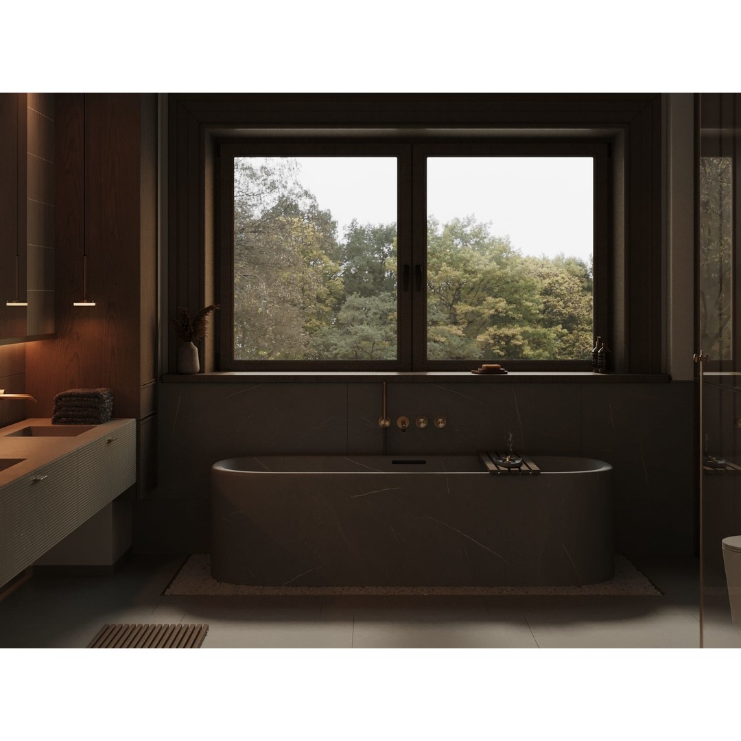 Stone Bathroom 3D Model – Cozy Interior Scene with Textures - View 7