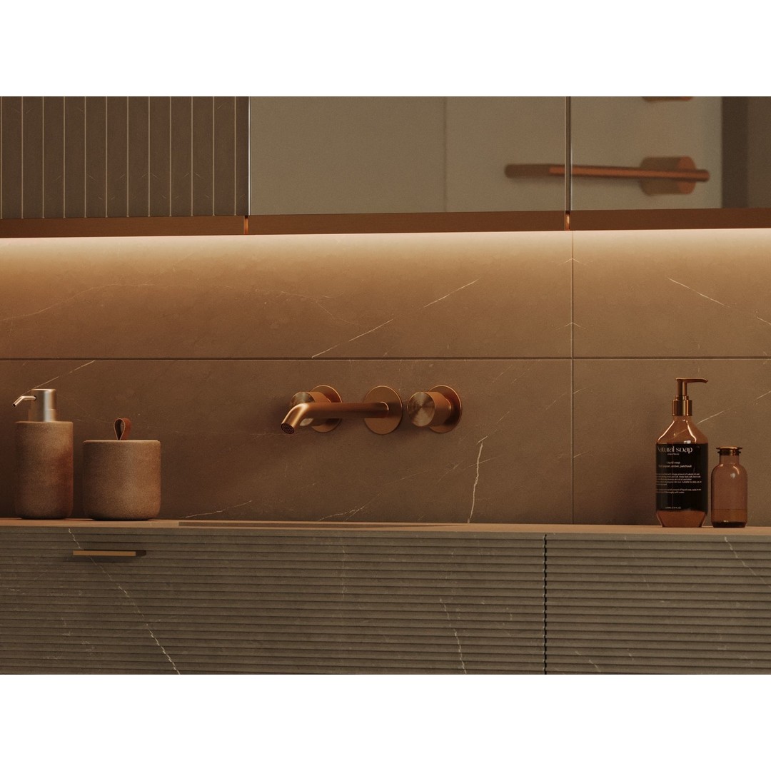 Stone Bathroom 3D Model – Cozy Interior Scene with Textures - View 8