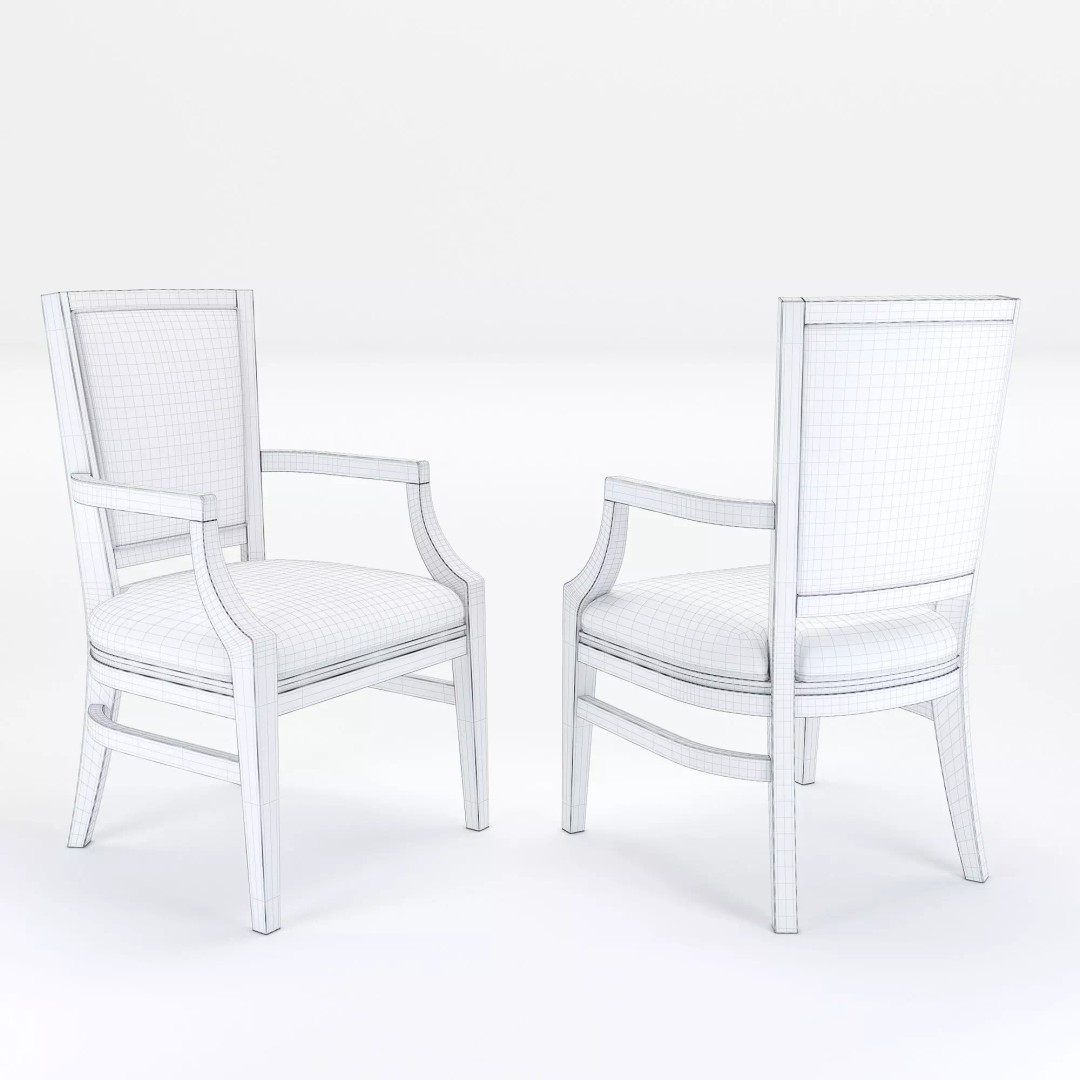 Meeting Table and Chairs 3D Model – Low Poly Office Furniture Set, FBX, OBJ