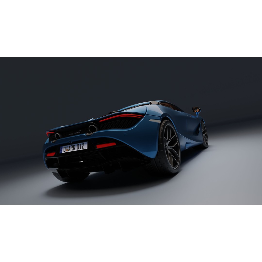 McLaren 720S Spider 3D Model – Low Poly Game Asset, FBX, PBR Textures