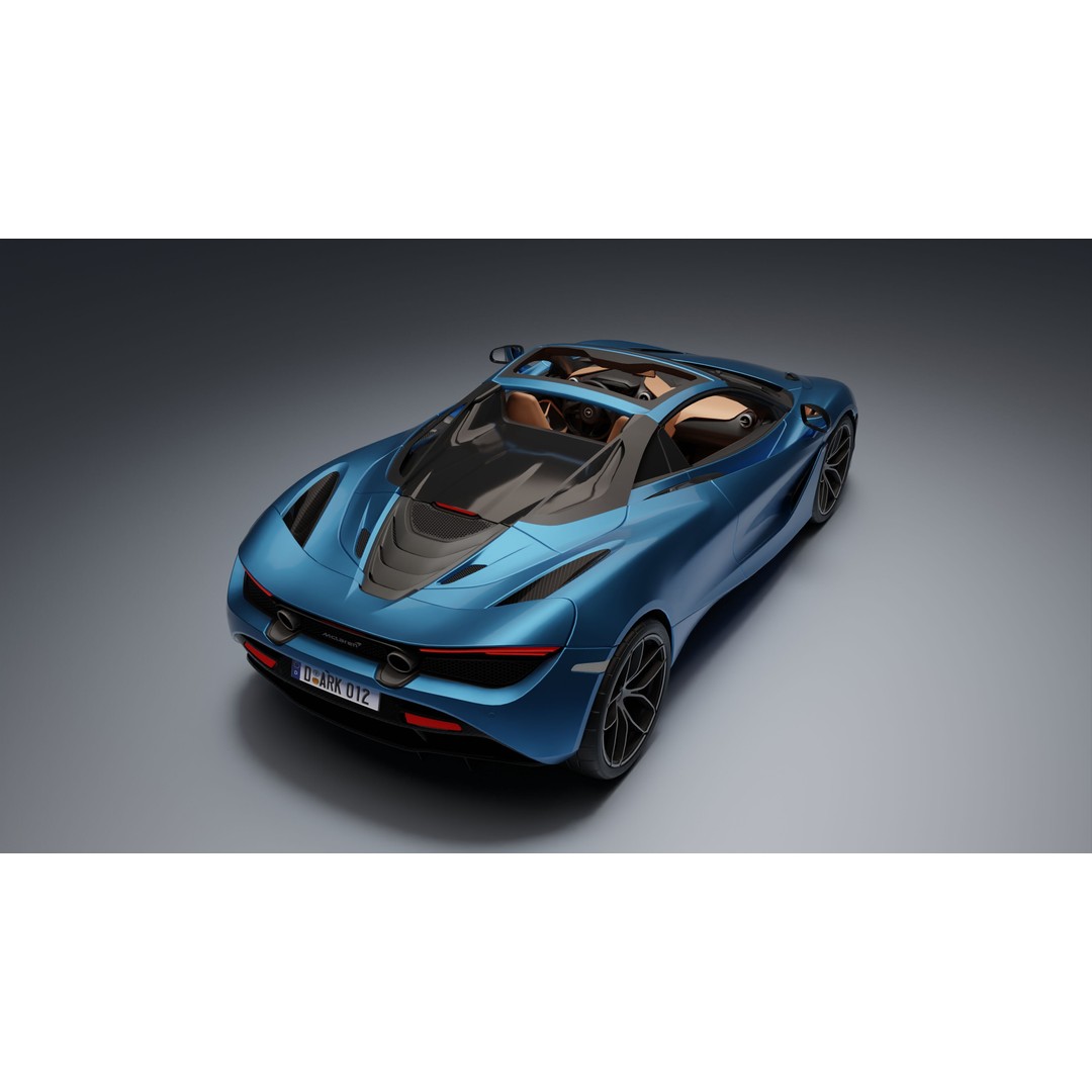 McLaren 720S Spider 3D Model – Low Poly Game Asset, FBX, PBR Textures - View 16