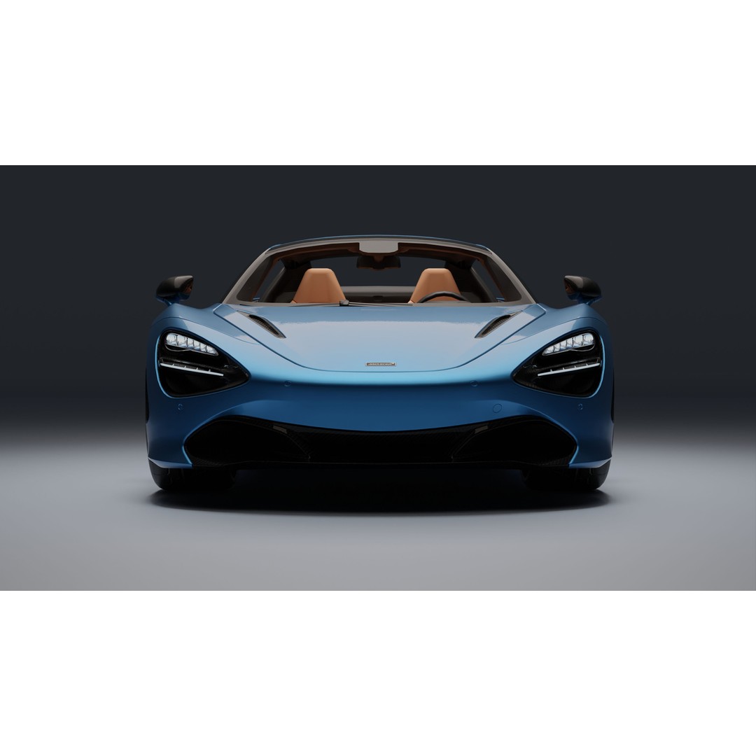 McLaren 720S Spider 3D Model – Low Poly Game Asset, FBX, PBR Textures - View 18