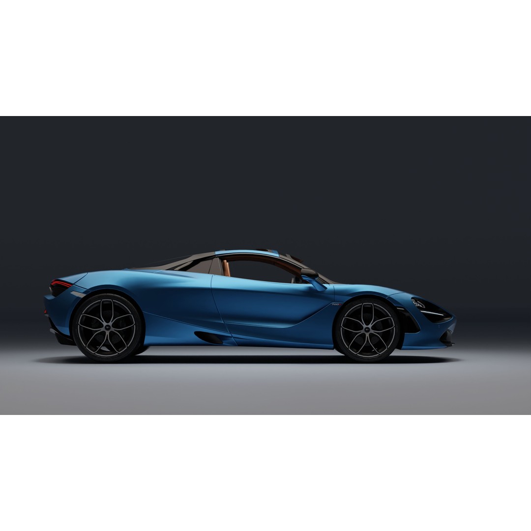 McLaren 720S Spider 3D Model – Low Poly Game Asset, FBX, PBR Textures - View 19