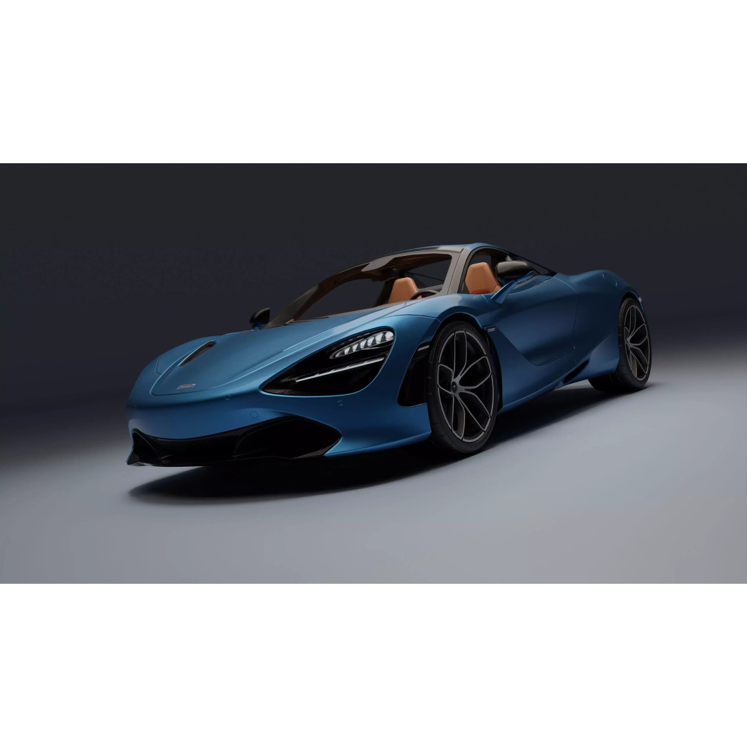McLaren 720S Spider 3D Model – Low Poly Game Asset, FBX, PBR Textures - View 2