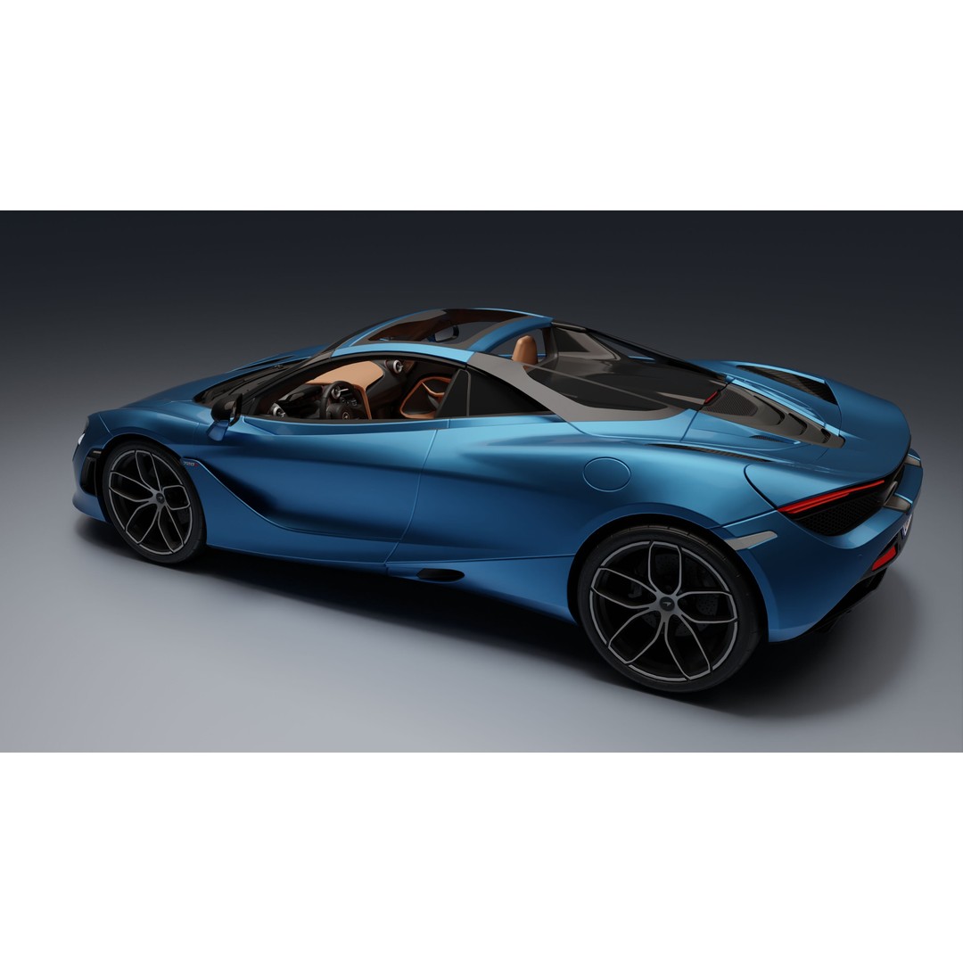McLaren 720S Spider 3D Model – Low Poly Game Asset, FBX, PBR Textures - View 20
