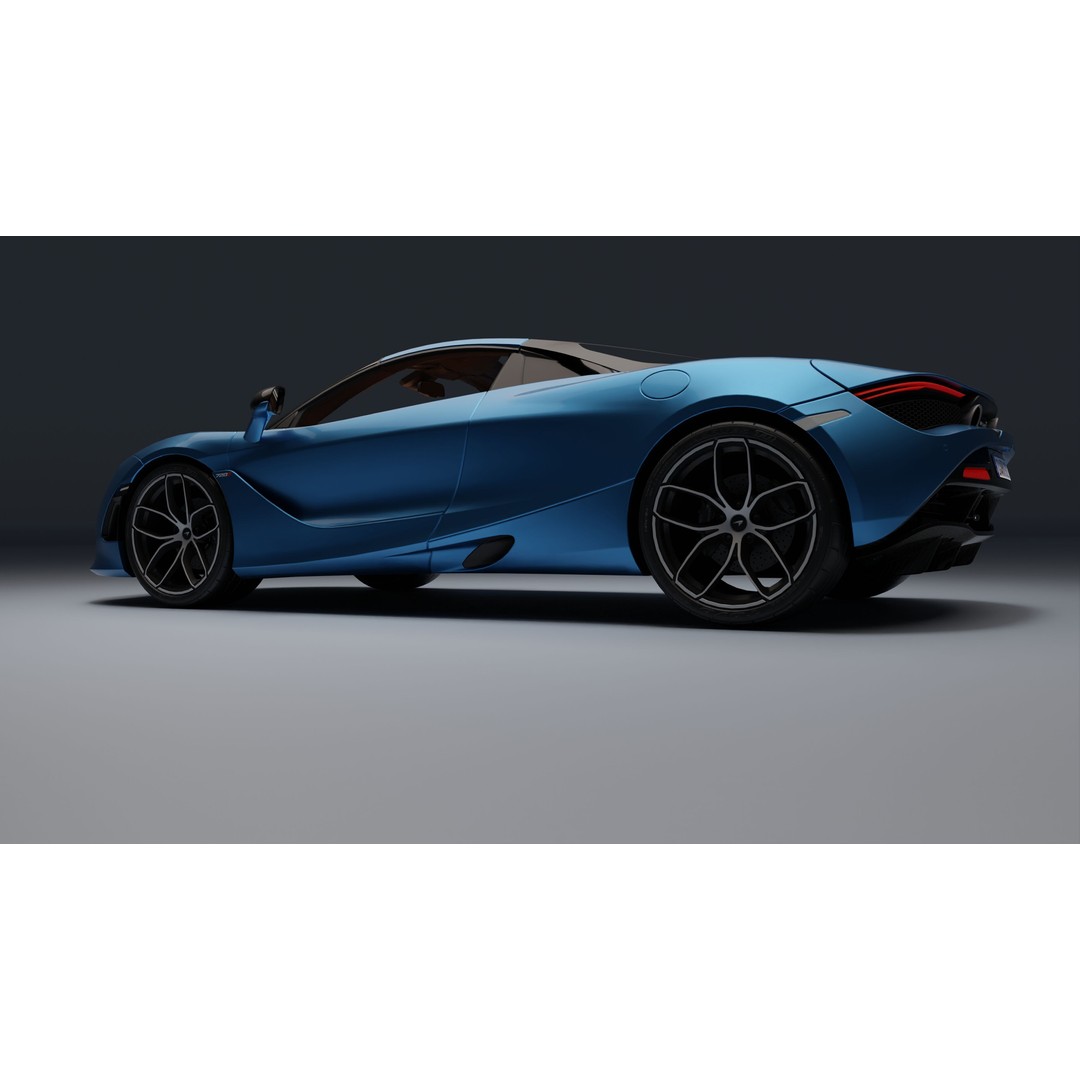 McLaren 720S Spider 3D Model – Low Poly Game Asset, FBX, PBR Textures - View 23