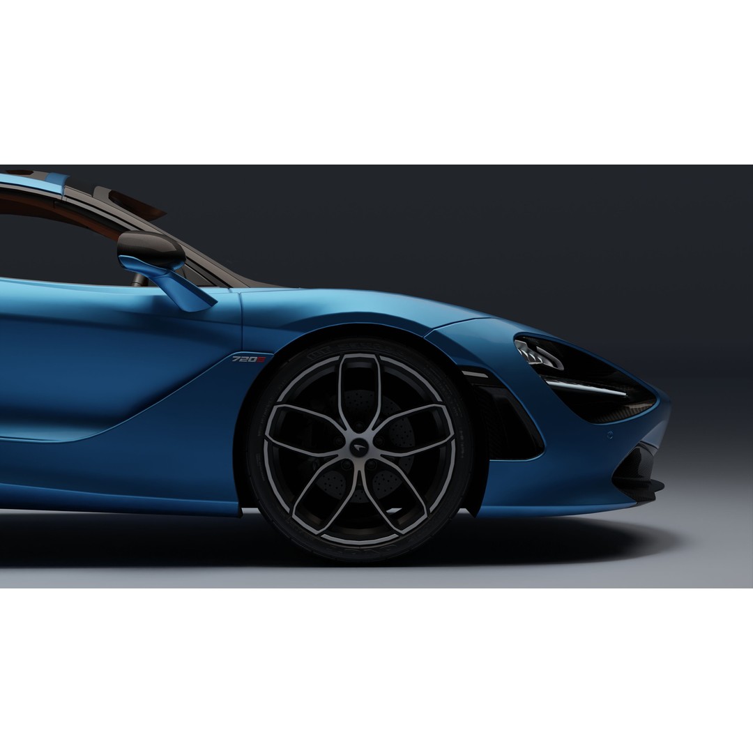McLaren 720S Spider 3D Model – Low Poly Game Asset, FBX, PBR Textures - View 24