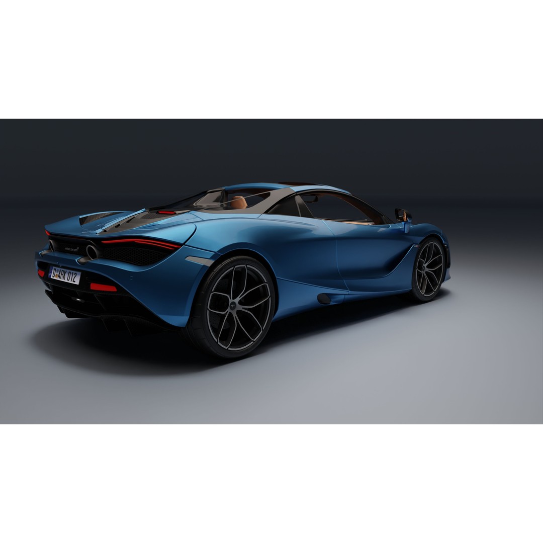 McLaren 720S Spider 3D Model – Low Poly Game Asset, FBX, PBR Textures - View 26