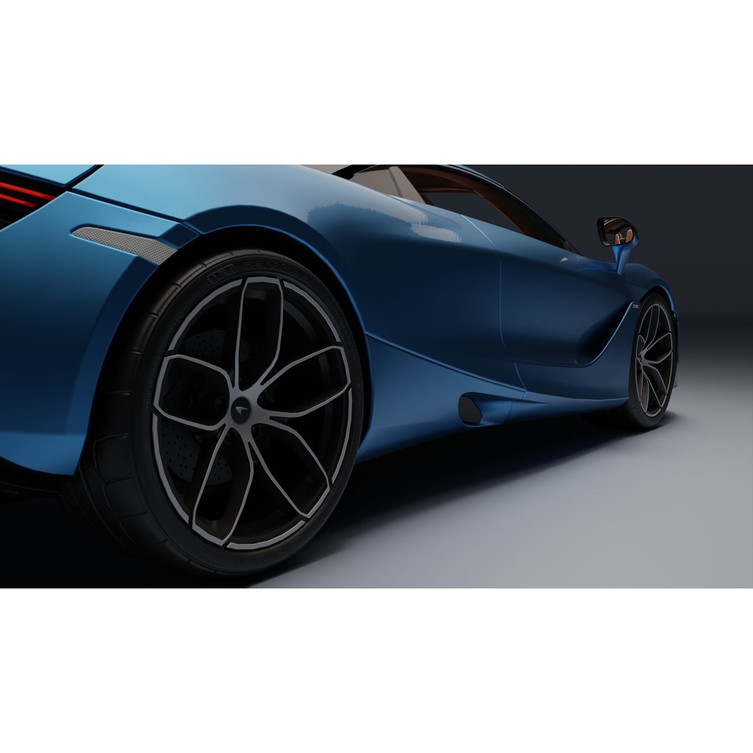 McLaren 720S Spider 3D Model – Low Poly Game Asset, FBX, PBR Textures - View 28