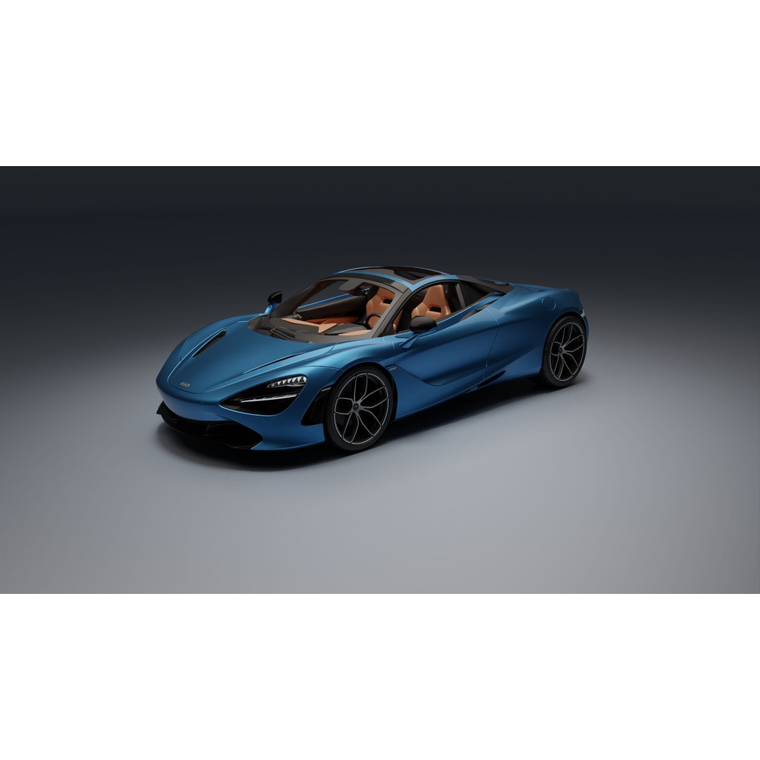 McLaren 720S Spider 3D Model – Low Poly Game Asset, FBX, PBR Textures - View 3