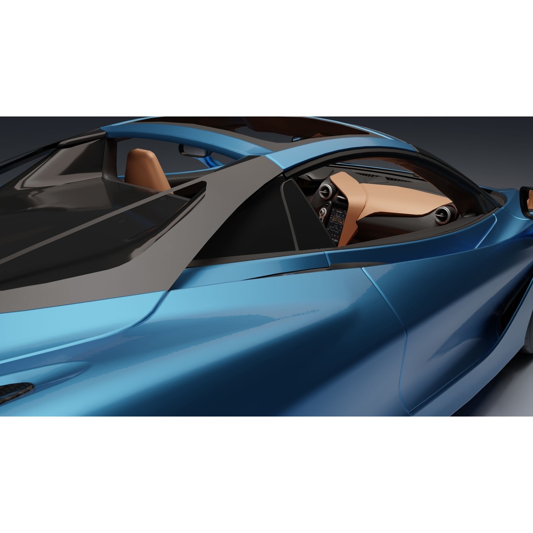 McLaren 720S Spider 3D Model – Low Poly Game Asset, FBX, PBR Textures - View 30