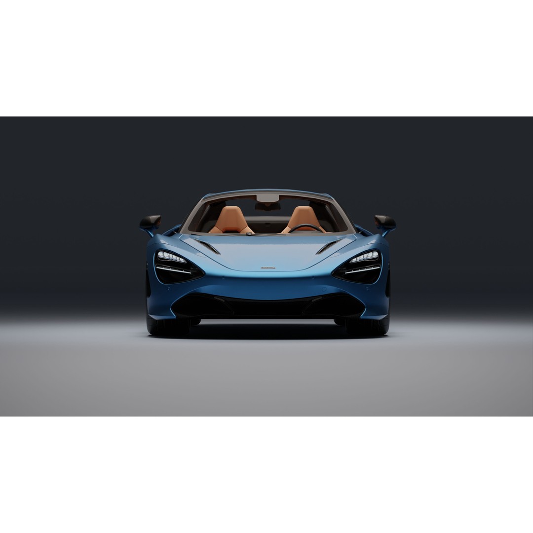 McLaren 720S Spider 3D Model – Low Poly Game Asset, FBX, PBR Textures - View 31