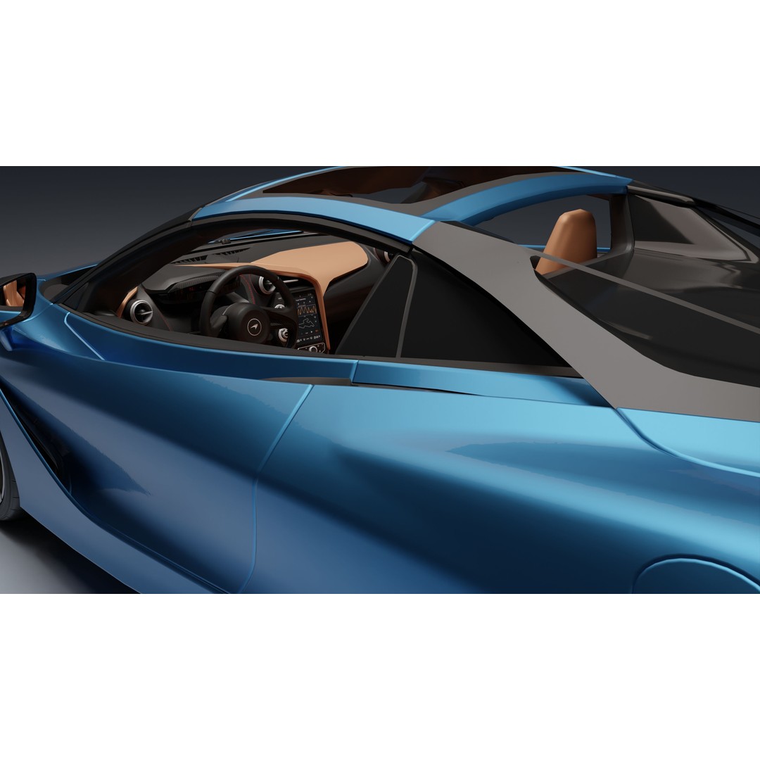 McLaren 720S Spider 3D Model – Low Poly Game Asset, FBX, PBR Textures - View 32
