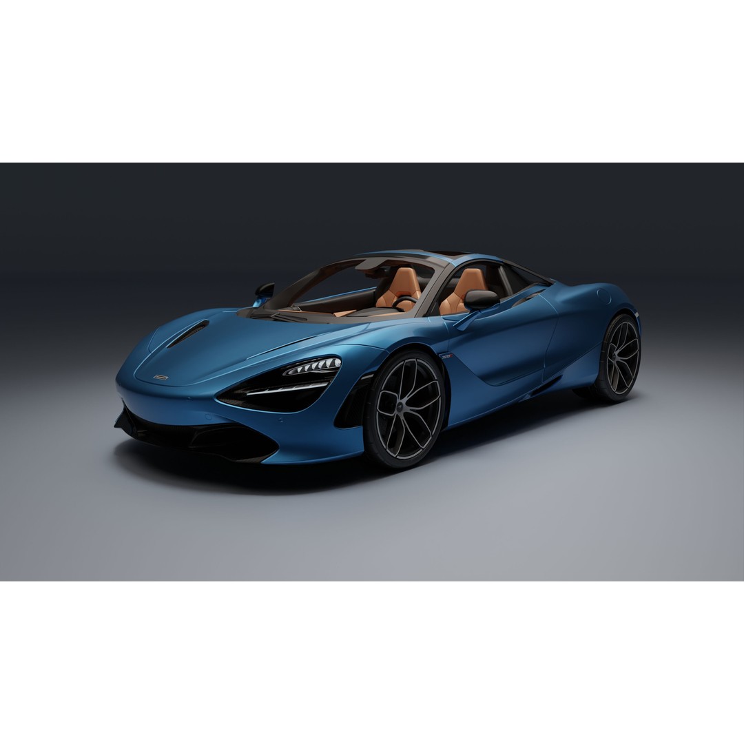 McLaren 720S Spider 3D Model – Low Poly Game Asset, FBX, PBR Textures - View 4