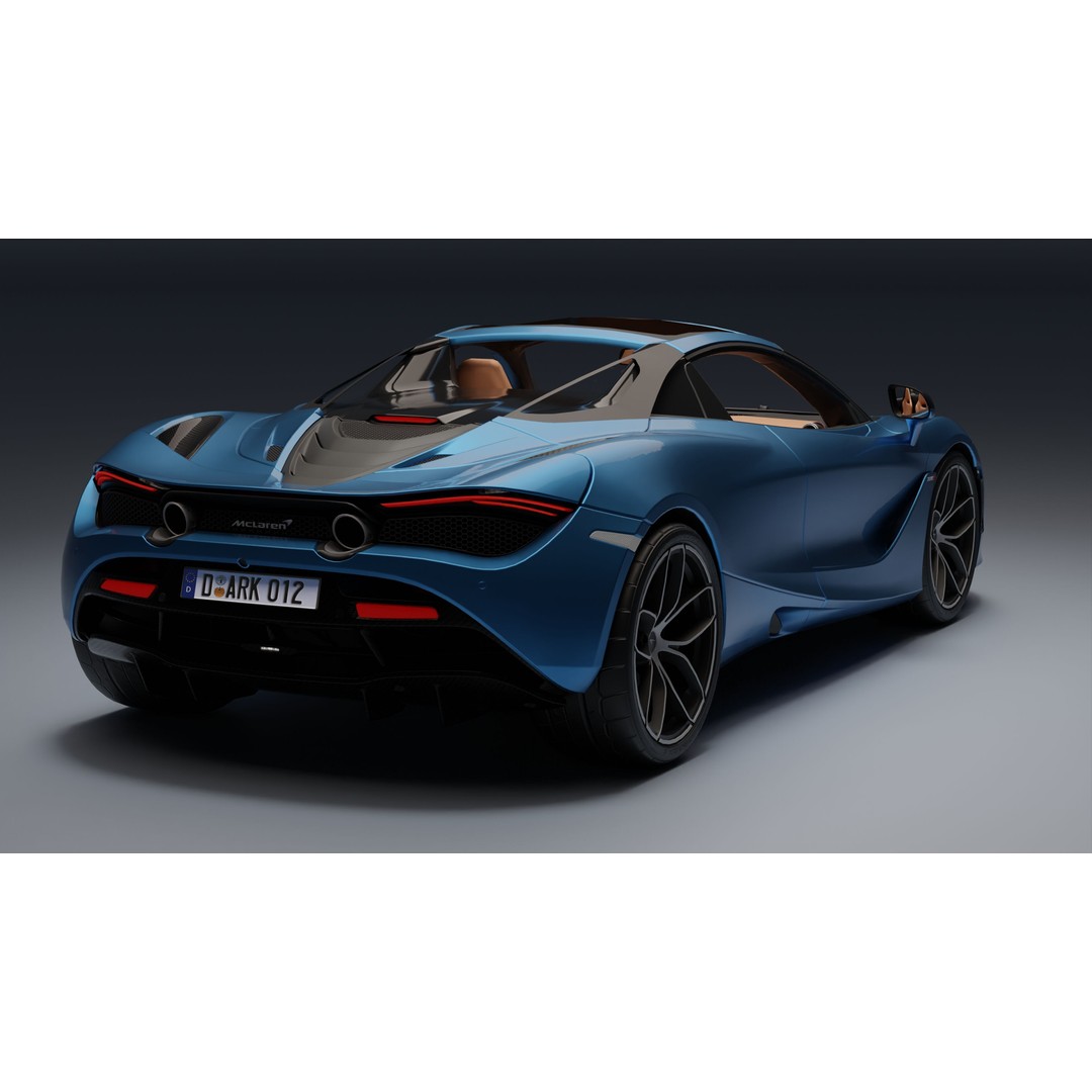 McLaren 720S Spider 3D Model – Low Poly Game Asset, FBX, PBR Textures - View 5