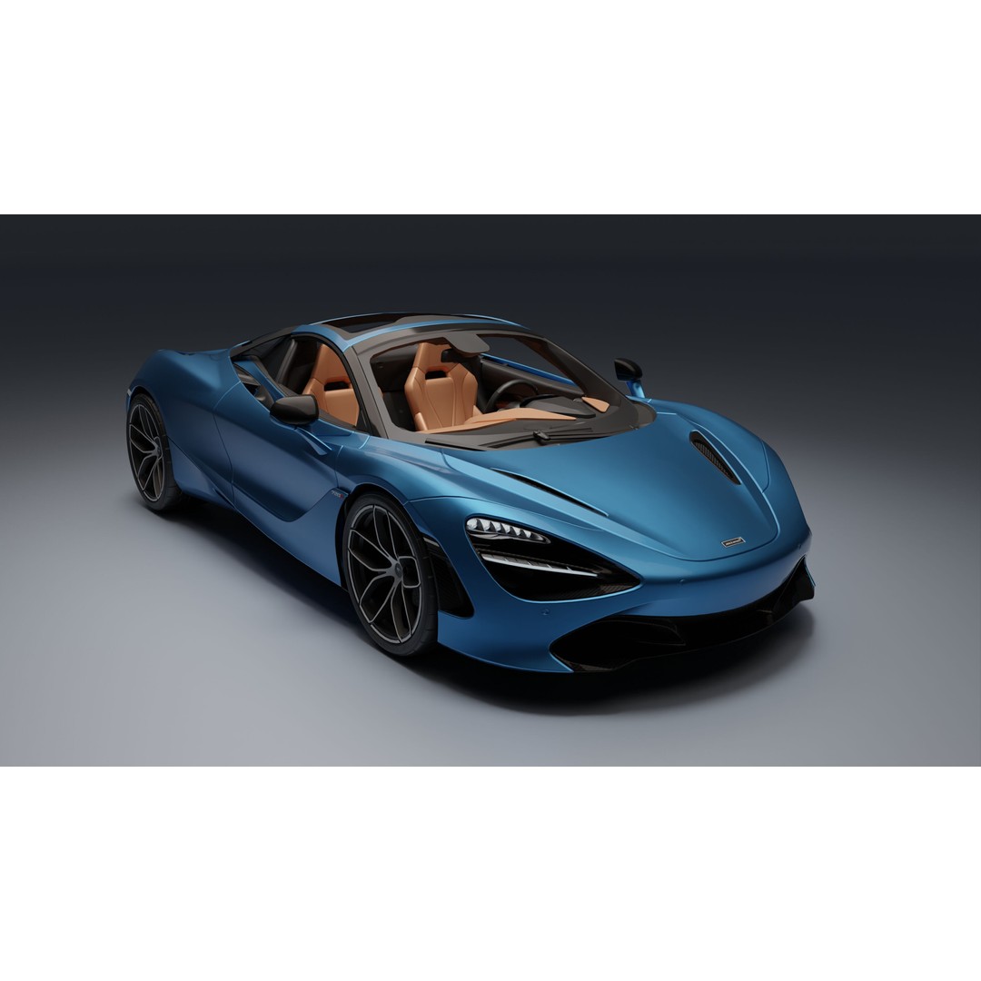 McLaren 720S Spider 3D Model – Low Poly Game Asset, FBX, PBR Textures - View 6