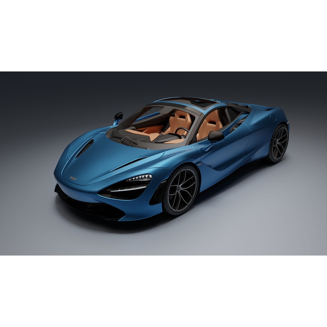 McLaren 720S Spider 3D Model – Low Poly Game Asset, FBX, PBR Textures - View 7
