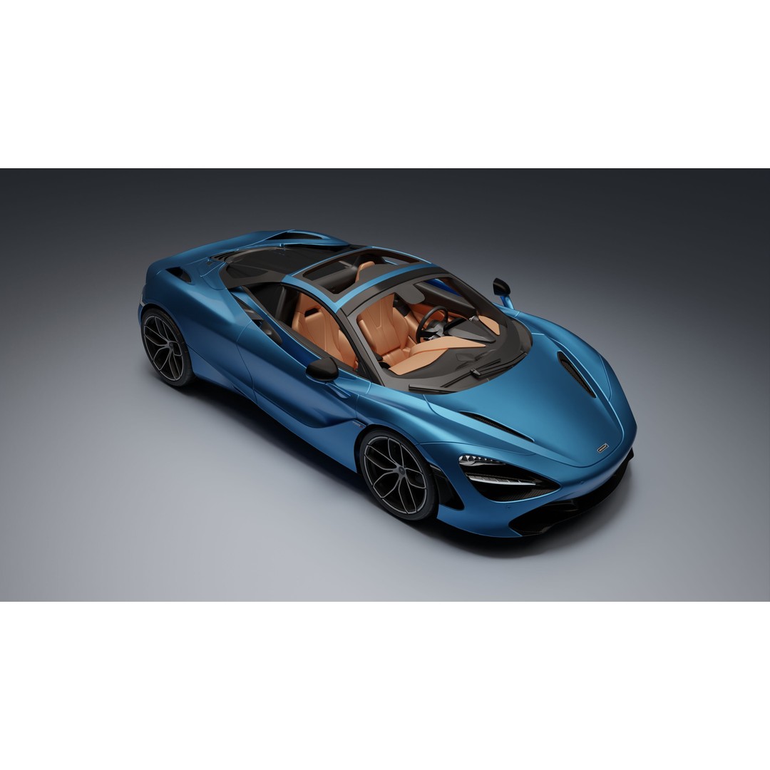 McLaren 720S Spider 3D Model – Low Poly Game Asset, FBX, PBR Textures - View 8