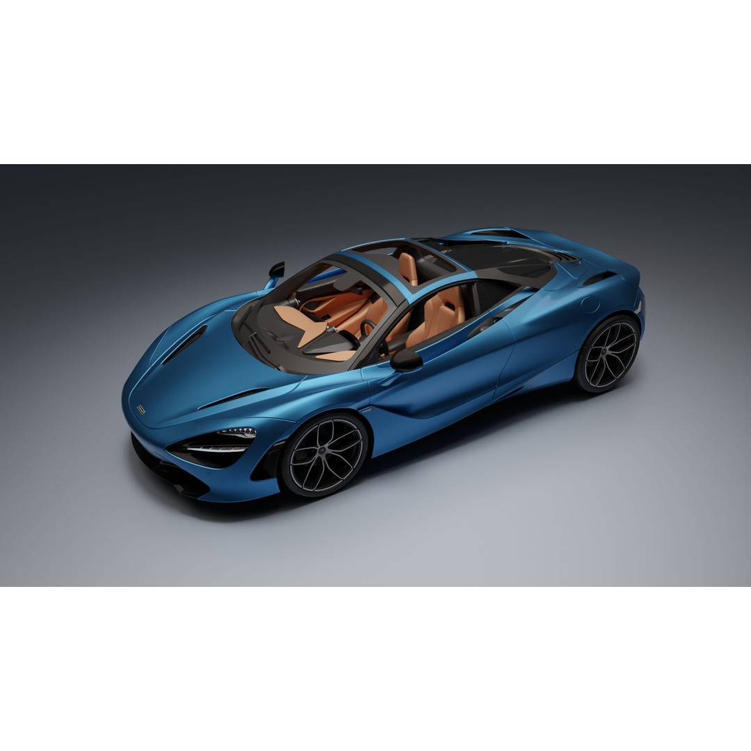 McLaren 720S Spider 3D Model – Low Poly Game Asset, FBX, PBR Textures - View 9