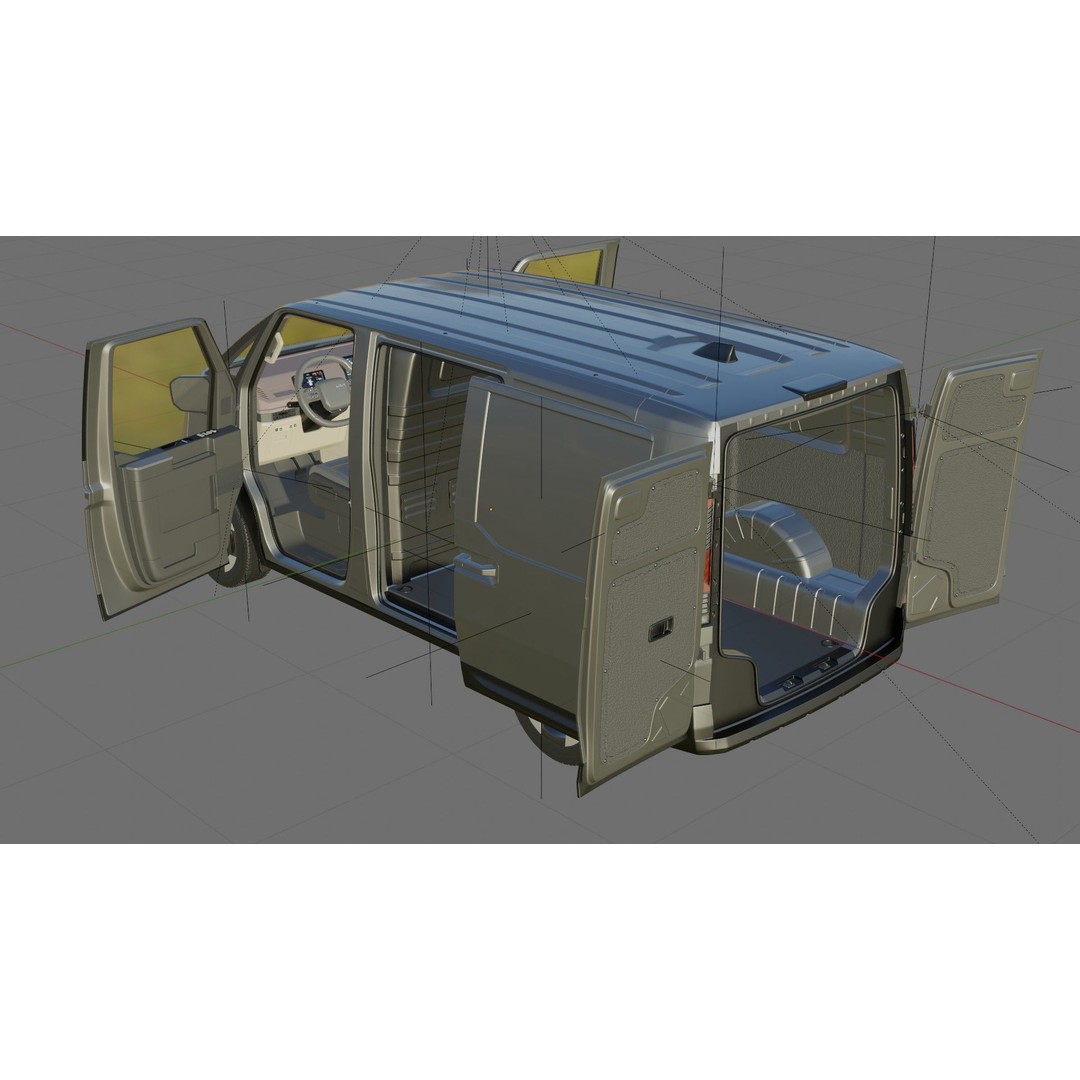 Kia PV5 Cargo 2026 3D Model – Detailed Minivan with Interior, FBX/OBJ - View 30