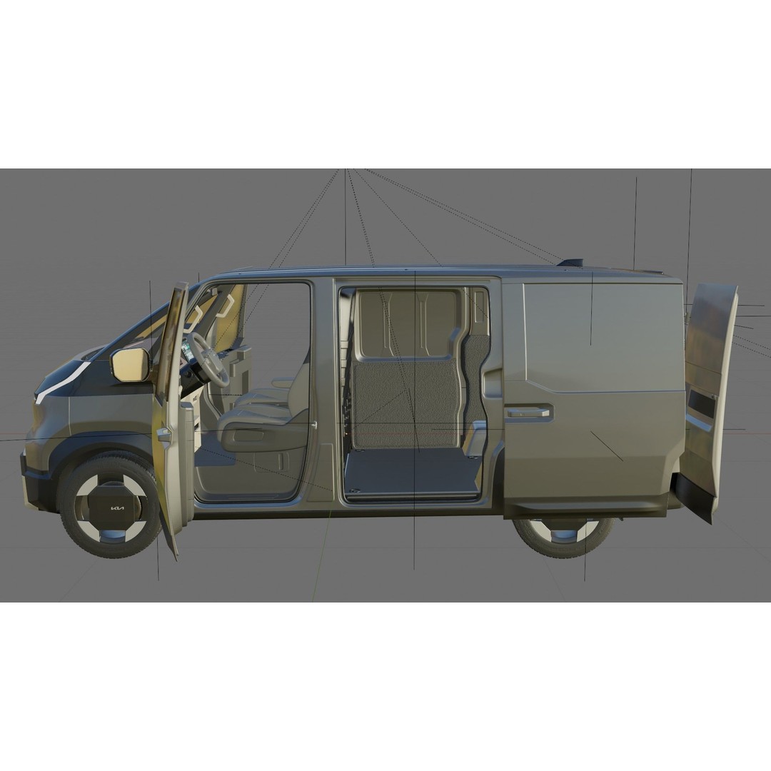 Kia PV5 Cargo 2026 3D Model – Detailed Minivan with Interior, FBX/OBJ - View 31