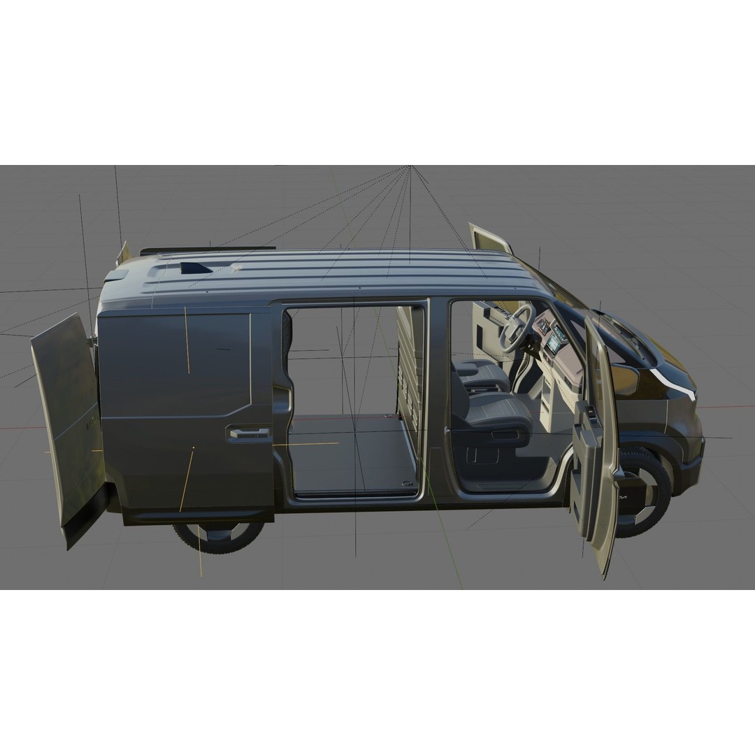 Kia PV5 Cargo 2026 3D Model – Detailed Minivan with Interior, FBX/OBJ - View 33