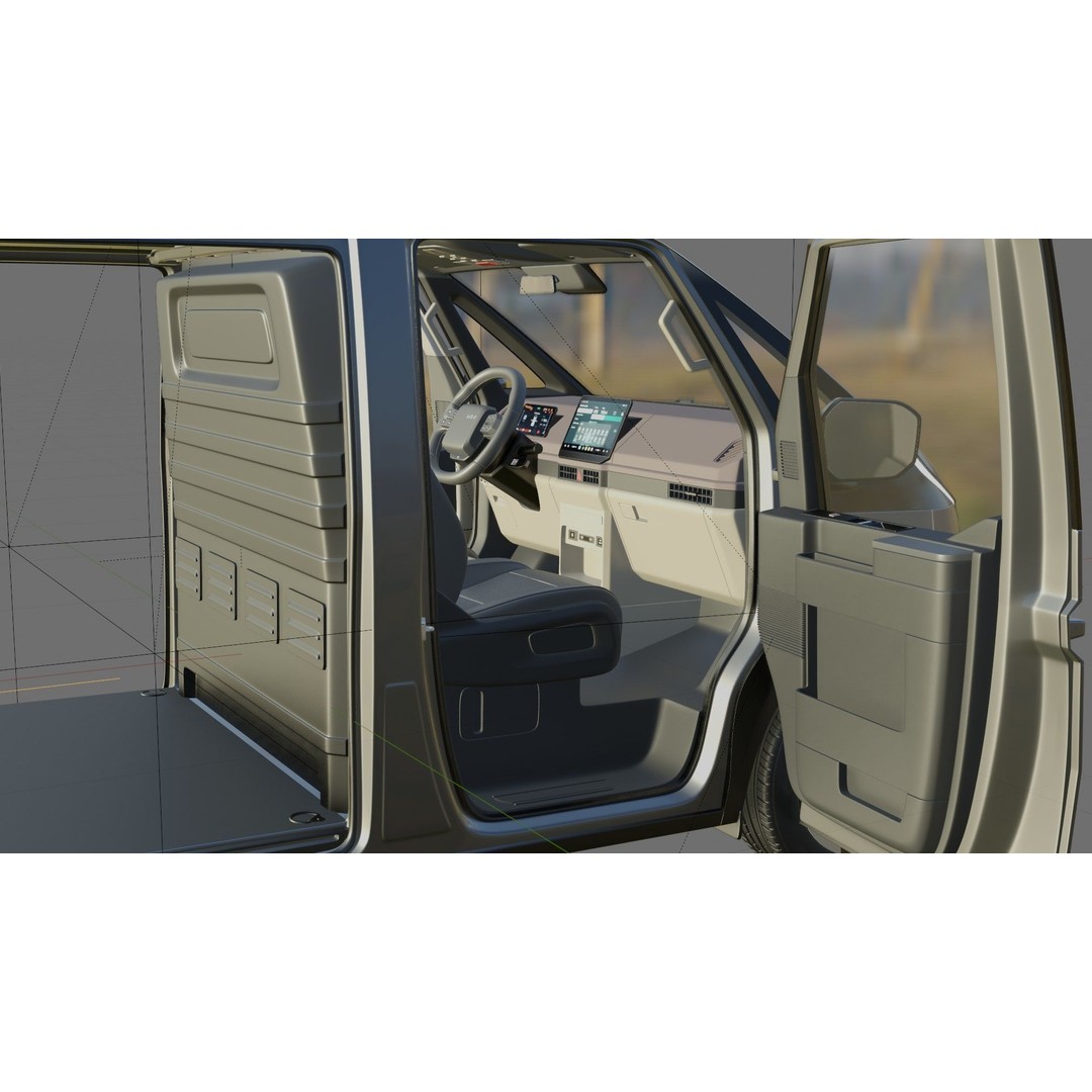 Kia PV5 Cargo 2026 3D Model – Detailed Minivan with Interior, FBX/OBJ - View 34