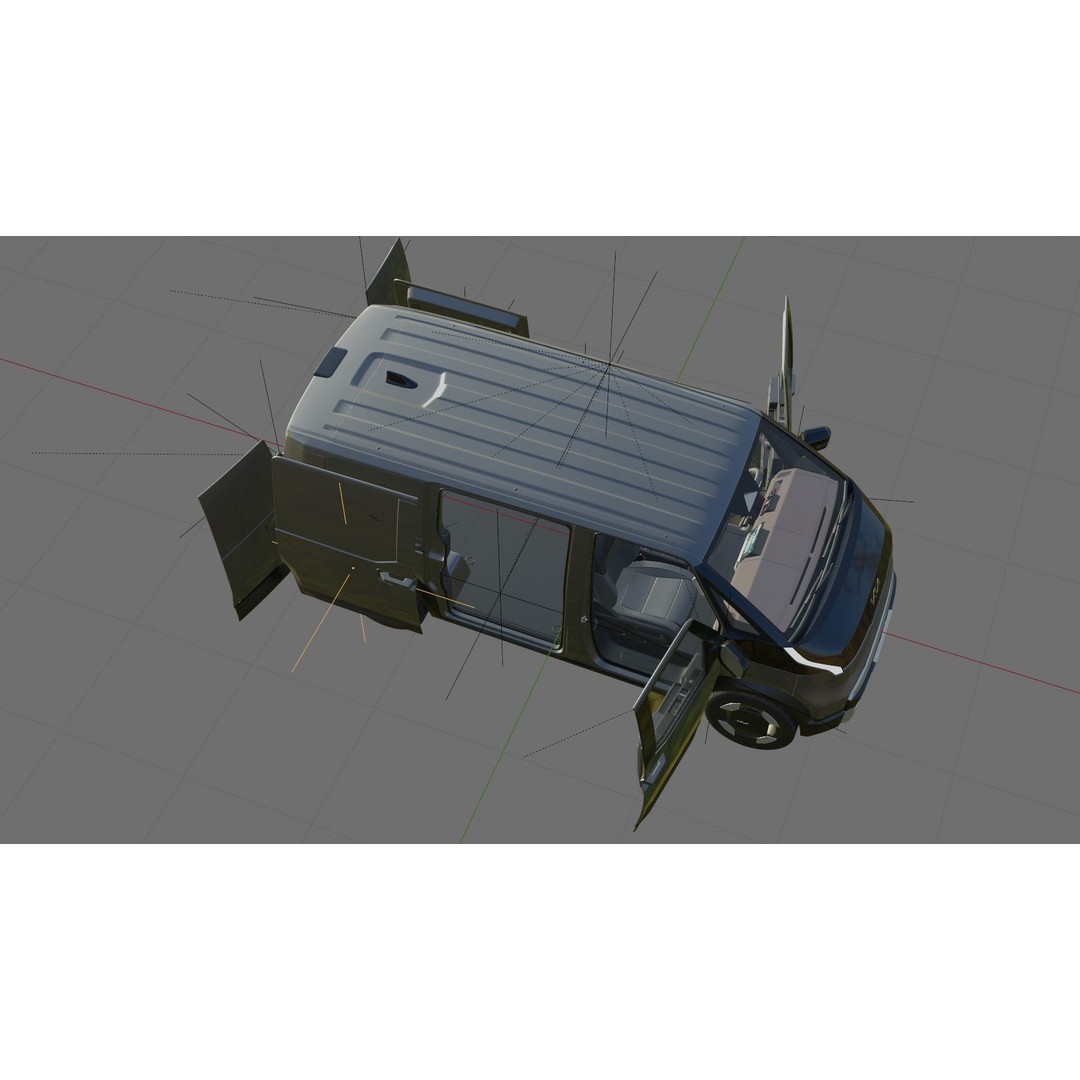 Kia PV5 Cargo 2026 3D Model – Detailed Minivan with Interior, FBX/OBJ - View 35