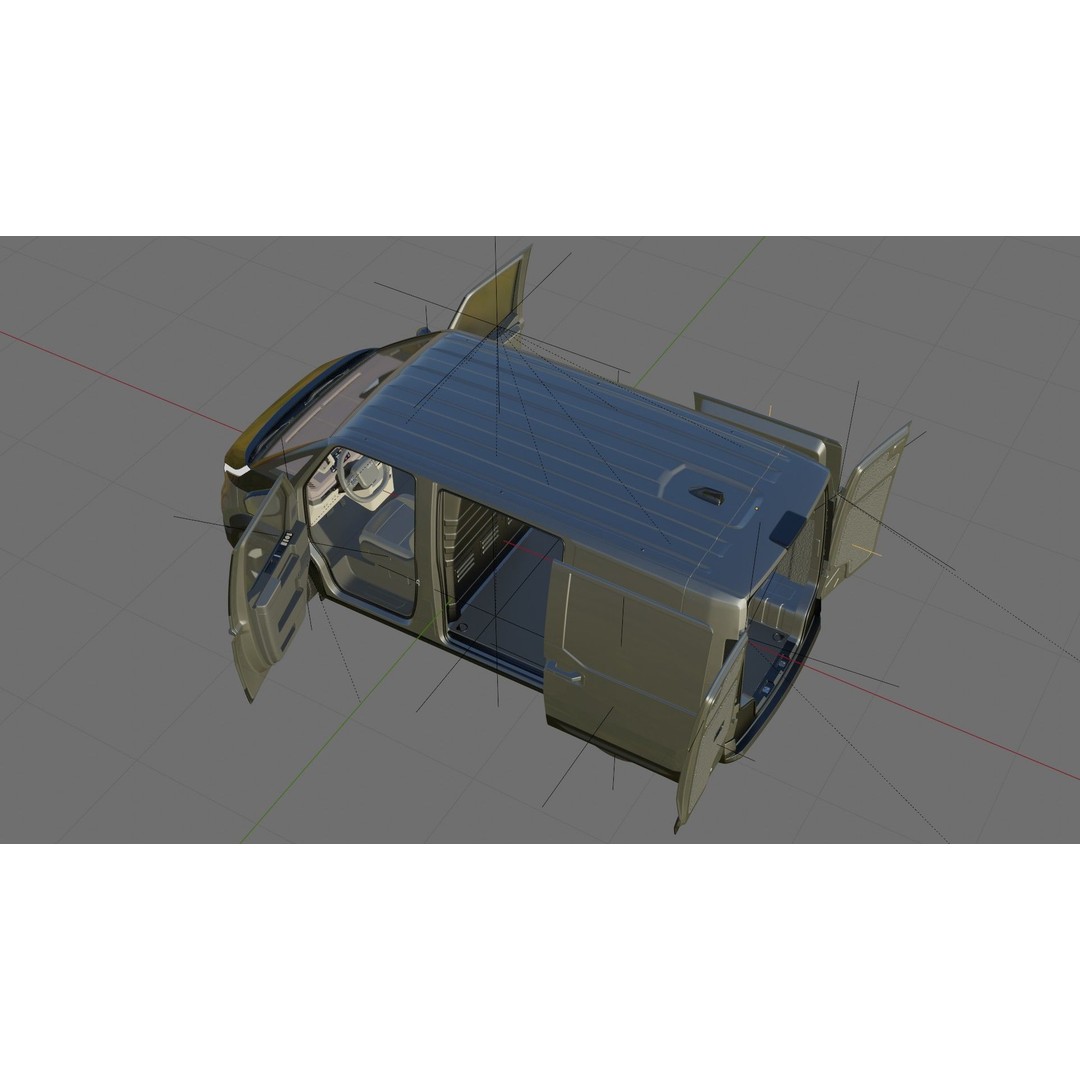 Kia PV5 Cargo 2026 3D Model – Detailed Minivan with Interior, FBX/OBJ - View 36