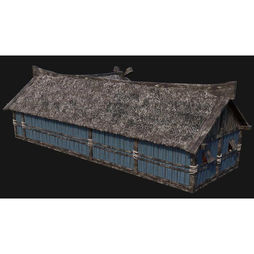 Old Viking Houses 3D Model – Low Poly Game Ready, FBX, OBJ, Blender