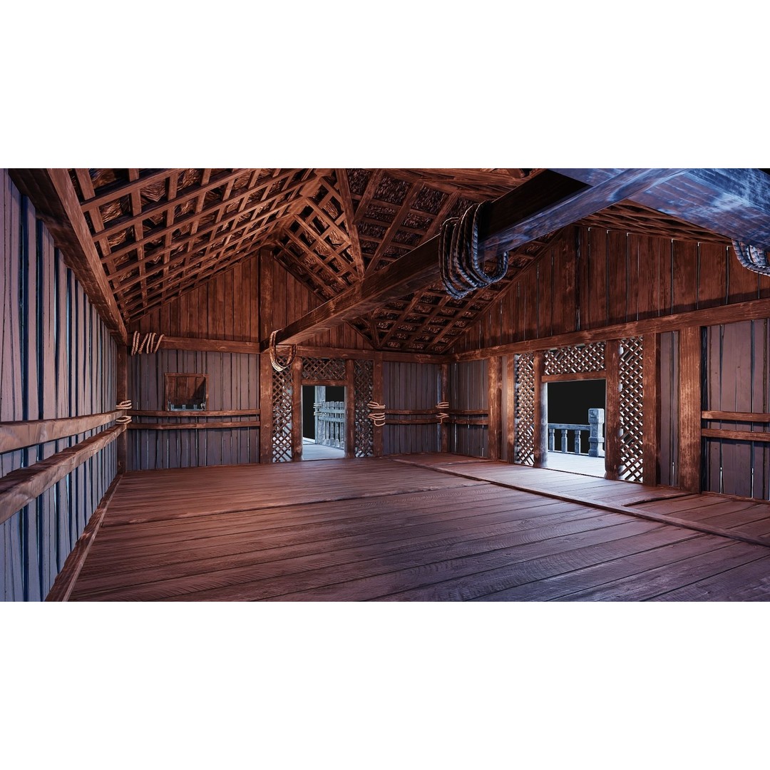 Old Viking Houses 3D Model – Low Poly Game Ready, FBX, OBJ, Blender - View 11