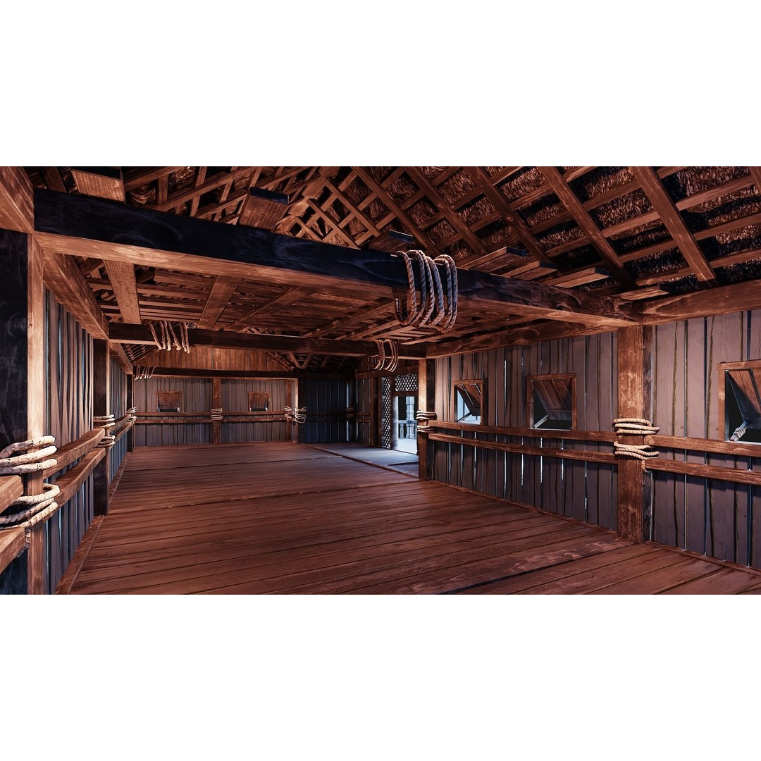 Old Viking Houses 3D Model – Low Poly Game Ready, FBX, OBJ, Blender - View 14