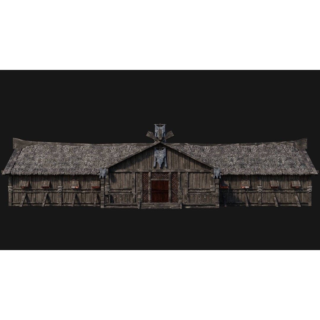 Old Viking Houses 3D Model – Low Poly Game Ready, FBX, OBJ, Blender - View 19