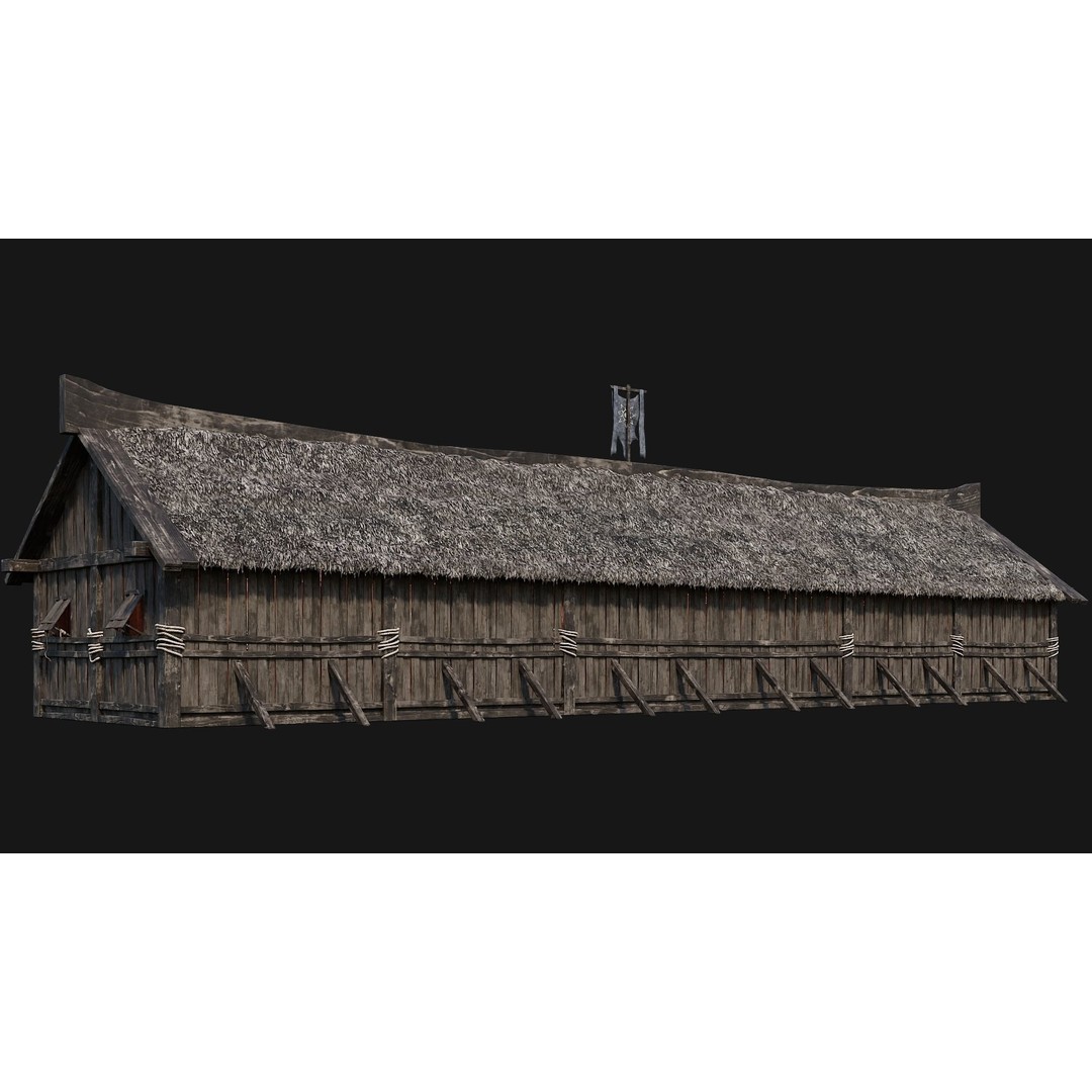 Old Viking Houses 3D Model – Low Poly Game Ready, FBX, OBJ, Blender - View 21