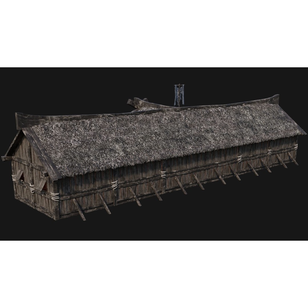 Old Viking Houses 3D Model – Low Poly Game Ready, FBX, OBJ, Blender - View 23